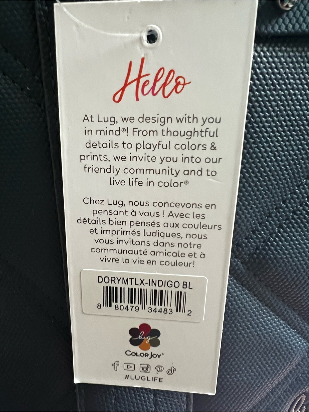 Lug Dory Matte Luxe Indigo Blue NWT - Picture 4 of 4